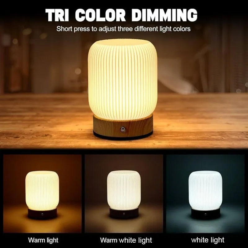 Night Light Touch Lamp for Bedrooms Living Room Portable Dimmable 3 Color Temperatures Bedside Lamps Rechargeable Table Lights