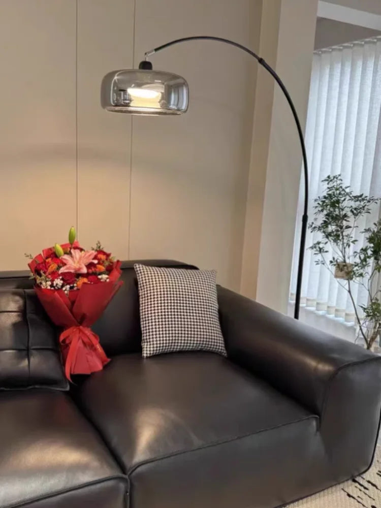 Italian Floor Lamp Living Room Sofa Side Standing Lamp Glass Fishing Lamp Light Luxury Bedroom Bedside Lamp Decorative Light LED