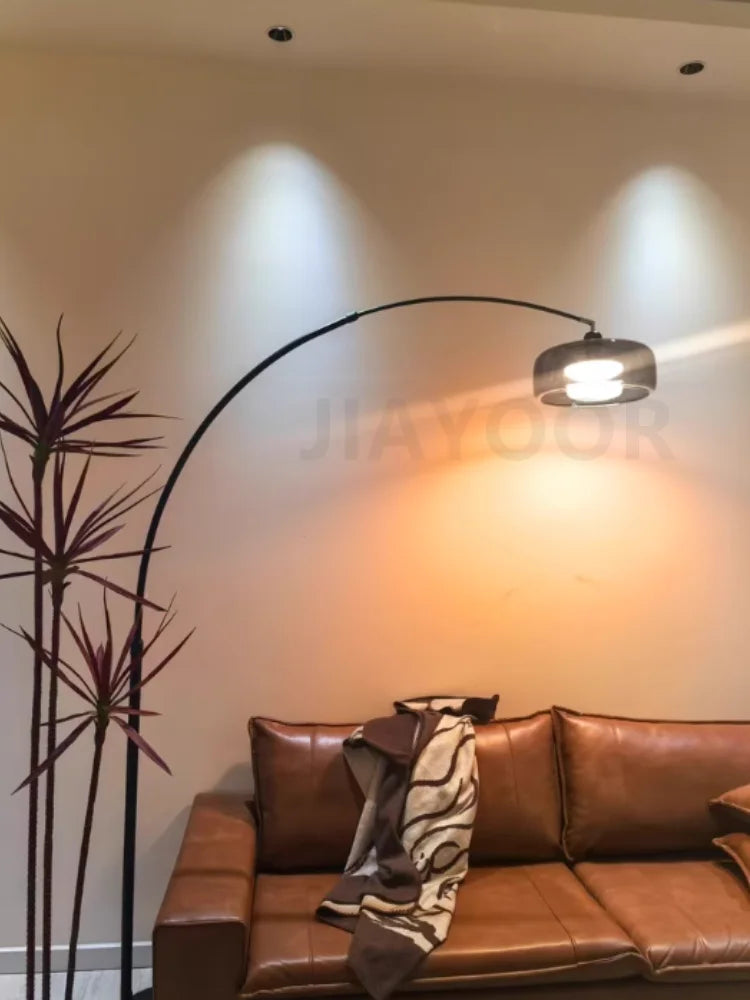Italian Floor Lamp Living Room Sofa Side Standing Lamp Glass Fishing Lamp Light Luxury Bedroom Bedside Lamp Decorative Light LED