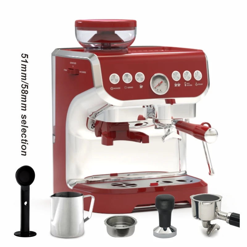 Buy Italian Coffee Automatic Machines Brands Cafetera Express Professional Espresso Cappuccino Coffee Maker With Mill