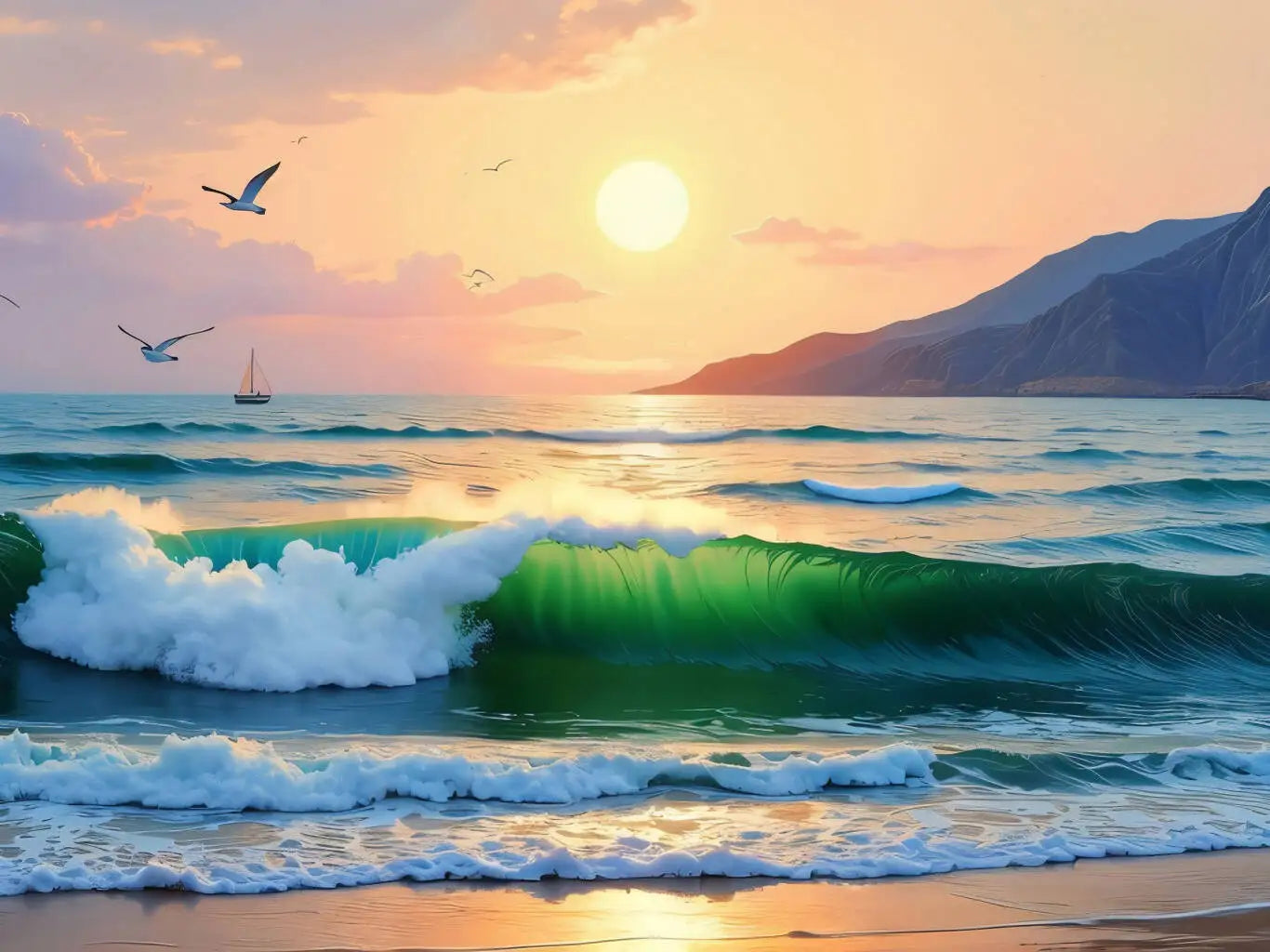 DIY Painting By Numbers Sea Beach Digital Oil Painting Scenery Drawing On Canvas Adult Number Painting Landscape Handmade Gift