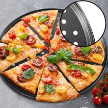 1Pcs Pizza Pans for Oven Round Pizza Pan with Holes 28cm Pizza Tray for Oven Baking Steel Pizza Oven Accessories Kitchen Tools