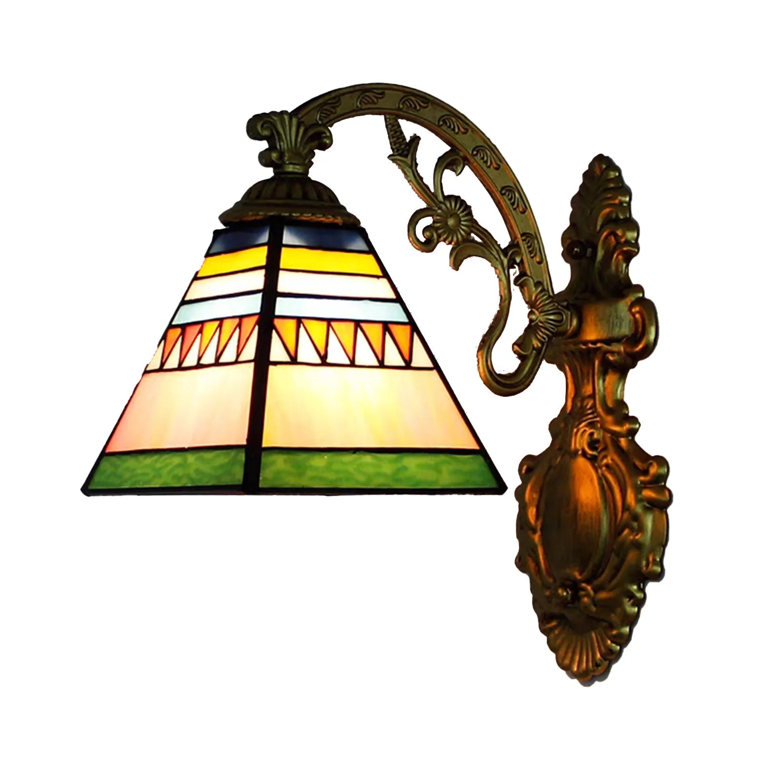 European Tiffany Colorful Glass Wall Lamp Bedroom Bedside Lamp Retro Creative Dining Room Balcony Aisle Staircase Light