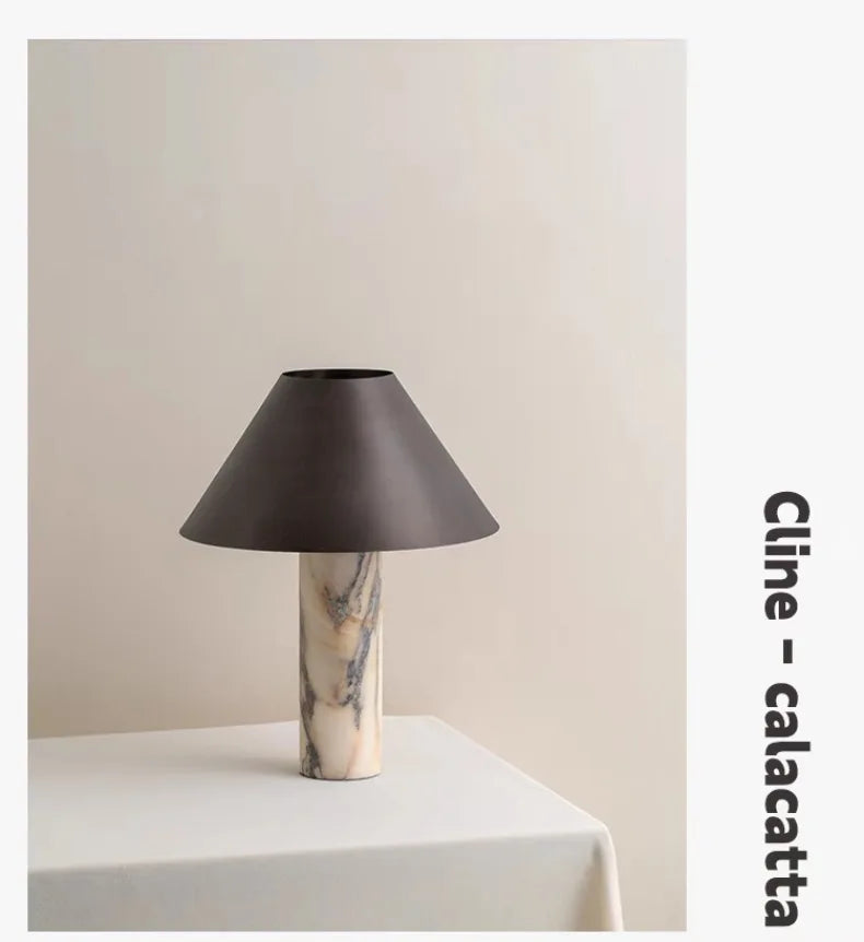 Italian Design Marble Stone Table Lamp LED E27 Minimalist Modern Desk Lights Home Decor Living/model Room Bedroom Study Cafe Bar