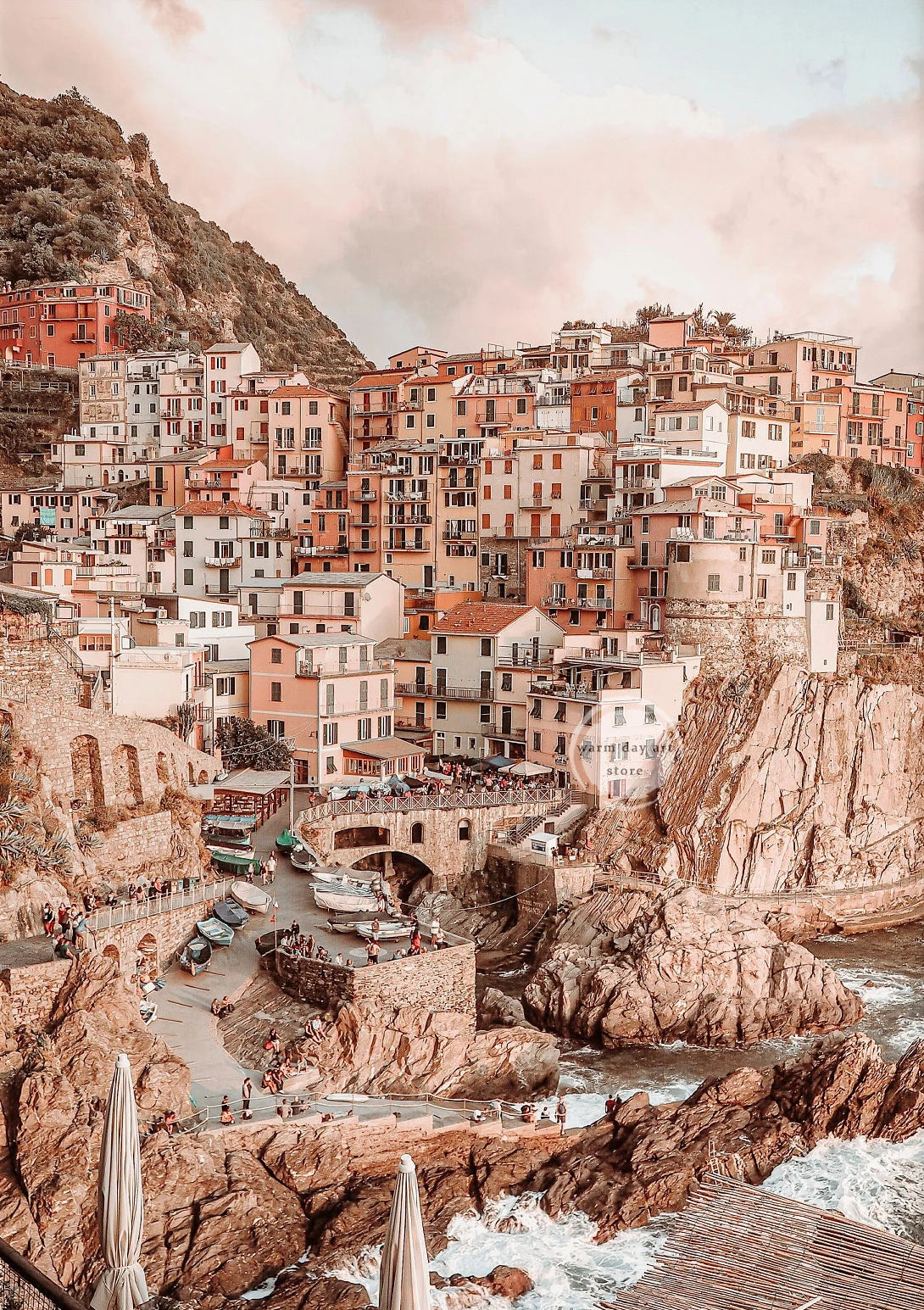 Italy Cinque Terre Vernazza Colorful Houses Venice Rome Travel Poster Wall Art Canvas Painting Prints for Living Room Home Decor