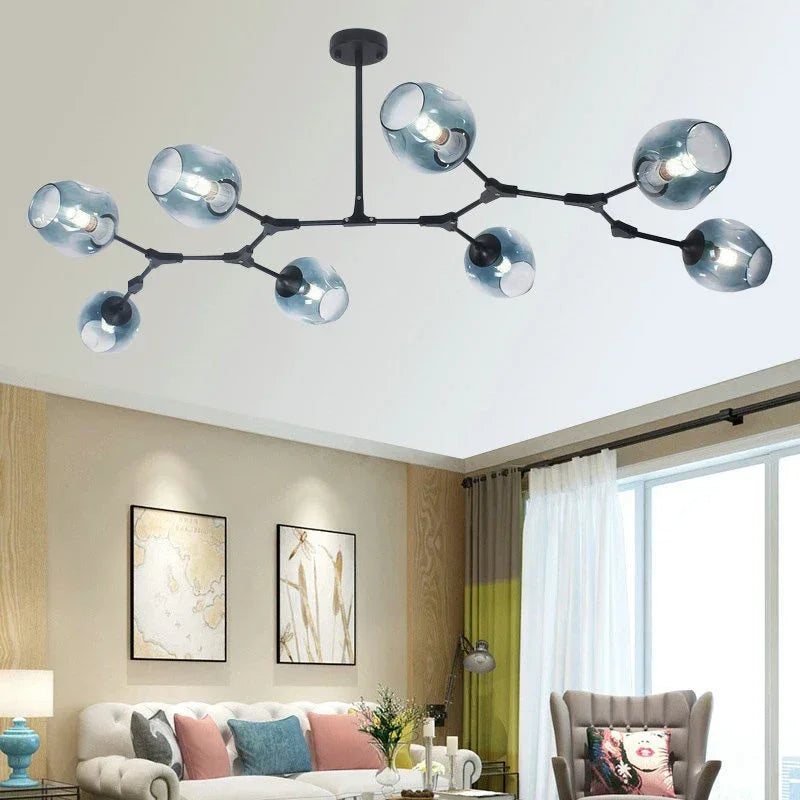 Modern Lustre Glass Chandelier LOFT LED Ceiling Lamp Pendant Lamp Living Dining Room Home Decor Hanging Lights Kitchen Fixtures