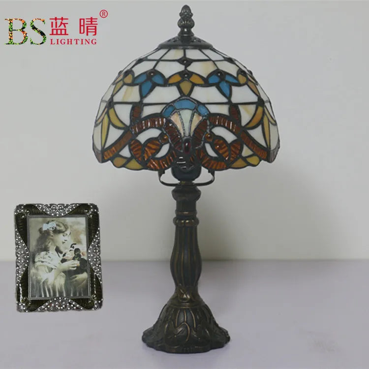 European Tiffany Table Lamp For Indoor Bedroom Bedside Retro Creative Restaurant Cafe Bar Study Table Lamp
