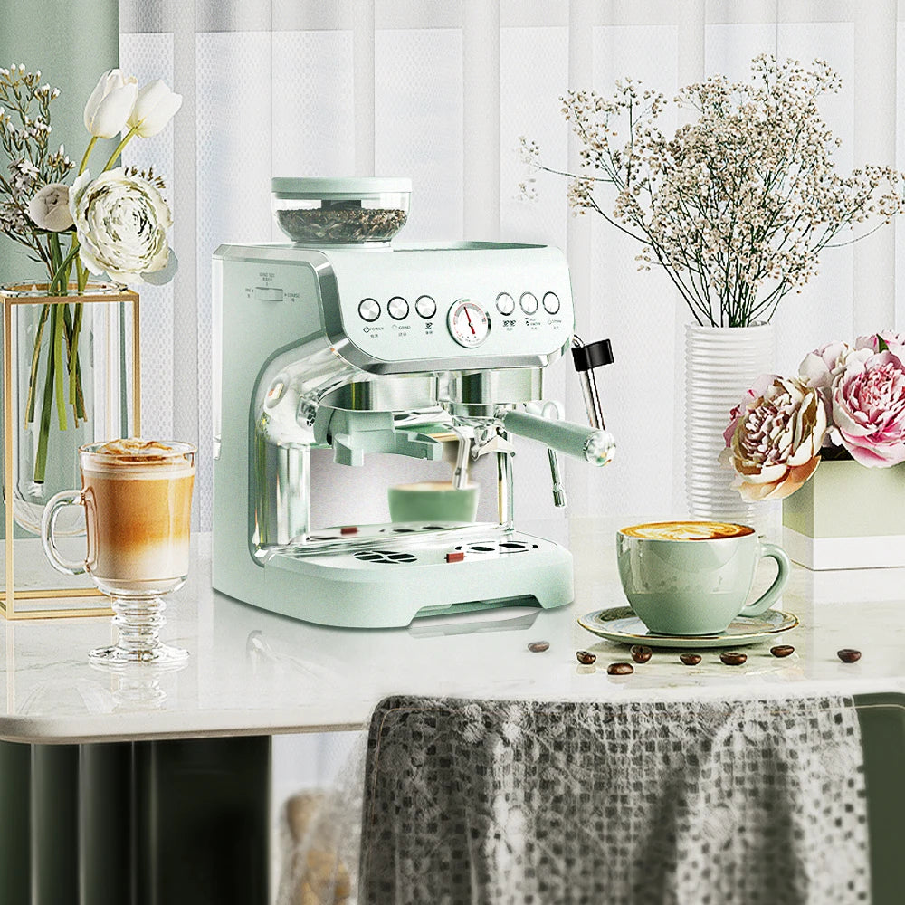 Buy Italian Coffee Automatic Machines Brands Cafetera Express Professional Espresso Cappuccino Coffee Maker With Mill