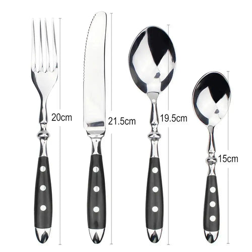 4pcs 4 In 1 Stainless Steel Western Cutlery Set Delicate Knife, Fork And Spoon Steak Western Food Utensils Dinnerware For Home