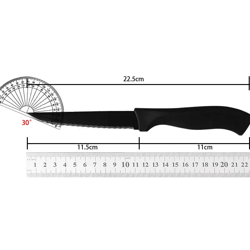 Professional kitchen knife 4/6/8-piece steak knife set black matte household stainless steel steak knife kitchen accessory tools