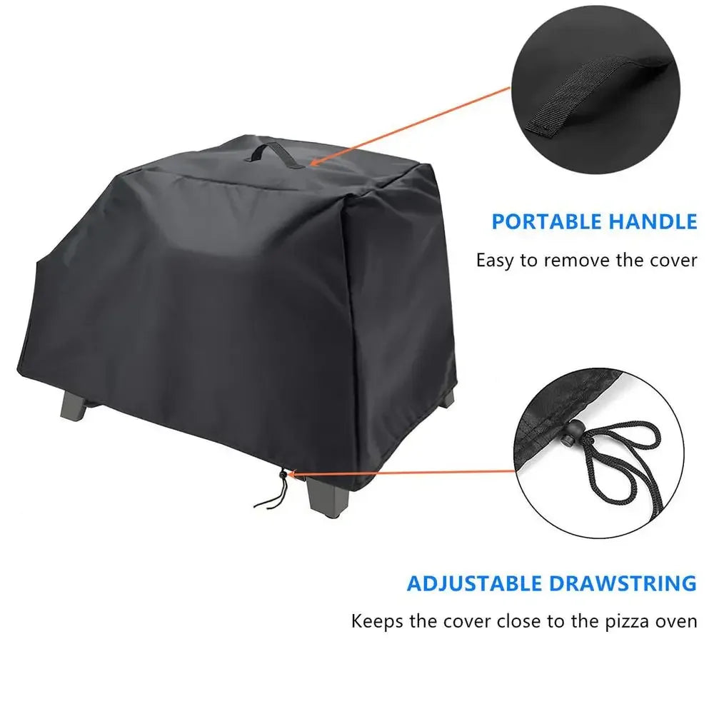Pizza Oven Cover Waterproof Dustproof Outdoor Protective Pizza Oven Cover Black Windproof Camping Accessories For BBQ Camping RV