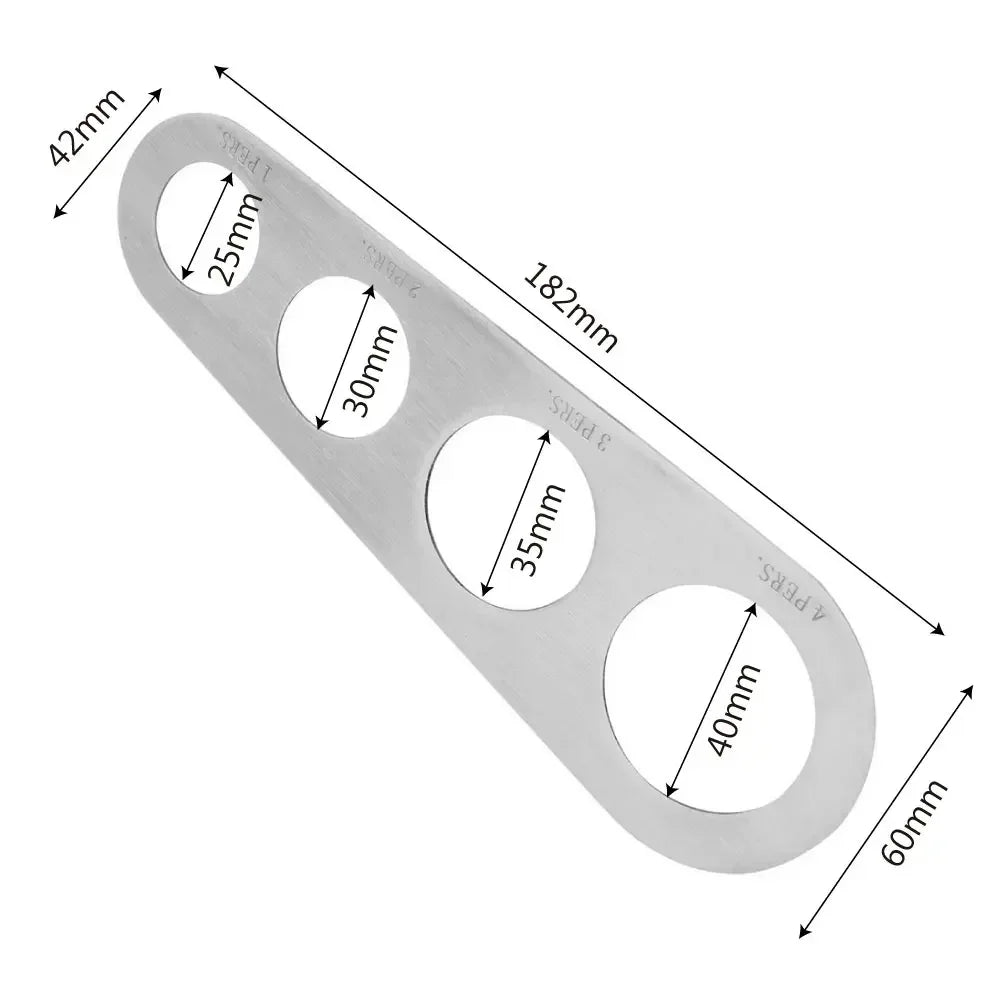 Kitchen Accessories Stainless Steel Pasta Noodle Measure 1Pcs 4 Holes Spaghetti Measurer Italian Pasta Accessories