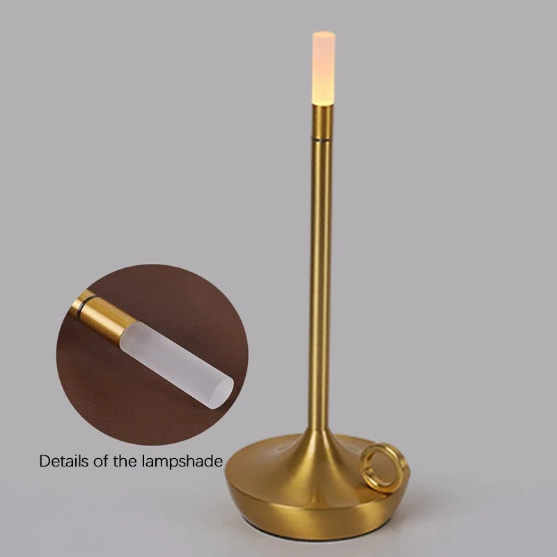 Candlelight Table Lamp LED Candle Charging Restaurant Bar Lamp Desktop Decoration Atmosphere Touch Night Light Led Desk Lamps