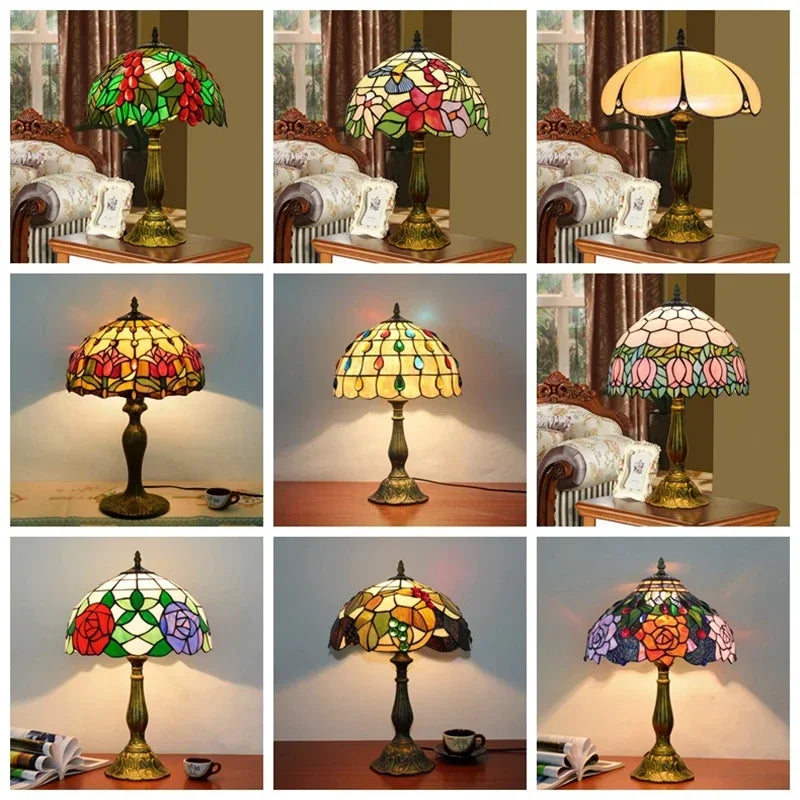 2025 Turkish Table Lamp Tiffany Stained Glass With Dragonflys Vintage Desk Lamp Bedroom Mediterranean Restaurant Home Deco Light