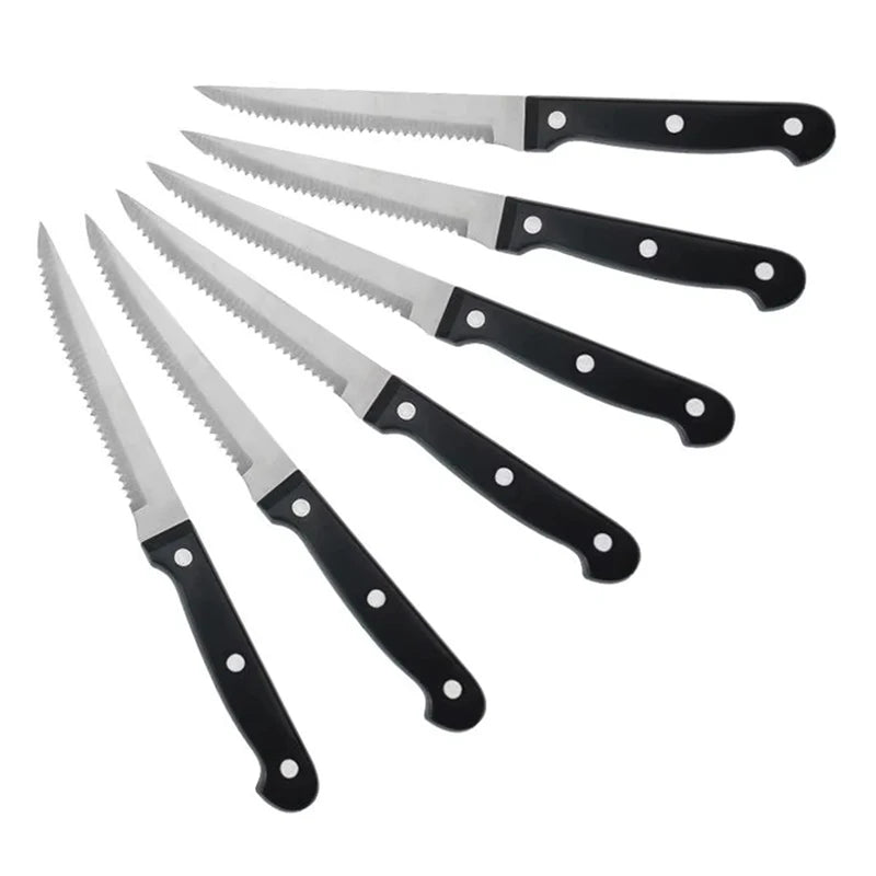 Steak Knives Set Cutlery Set 4/6/8/16 Pcs Full Tang Stainless Steel Sharp Serrated Dinner Knives Dishwasher Safe for Meat Bread