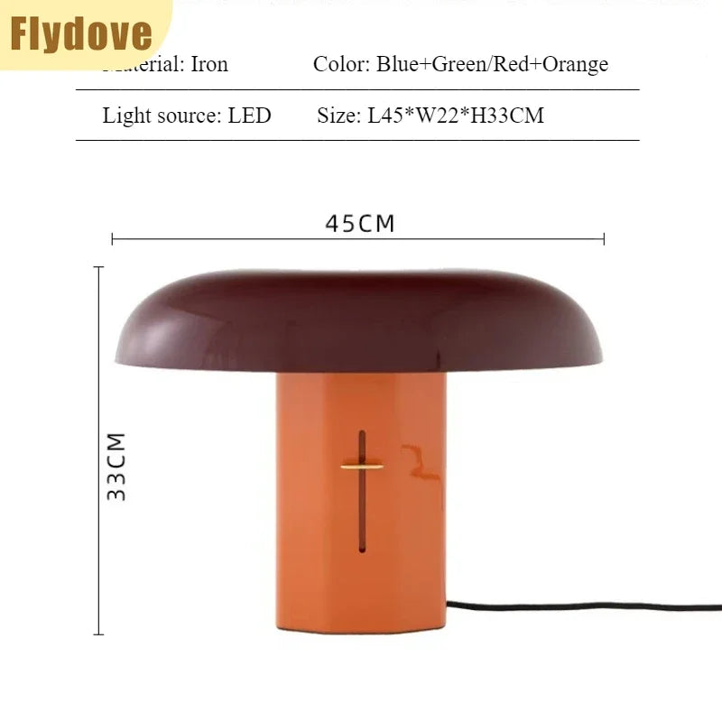 Italian Wrought Iron Table Lamp Creative Mushroom Shaped Design Living Room Bedroom Decoration Indoor LED Lighting Fixtures