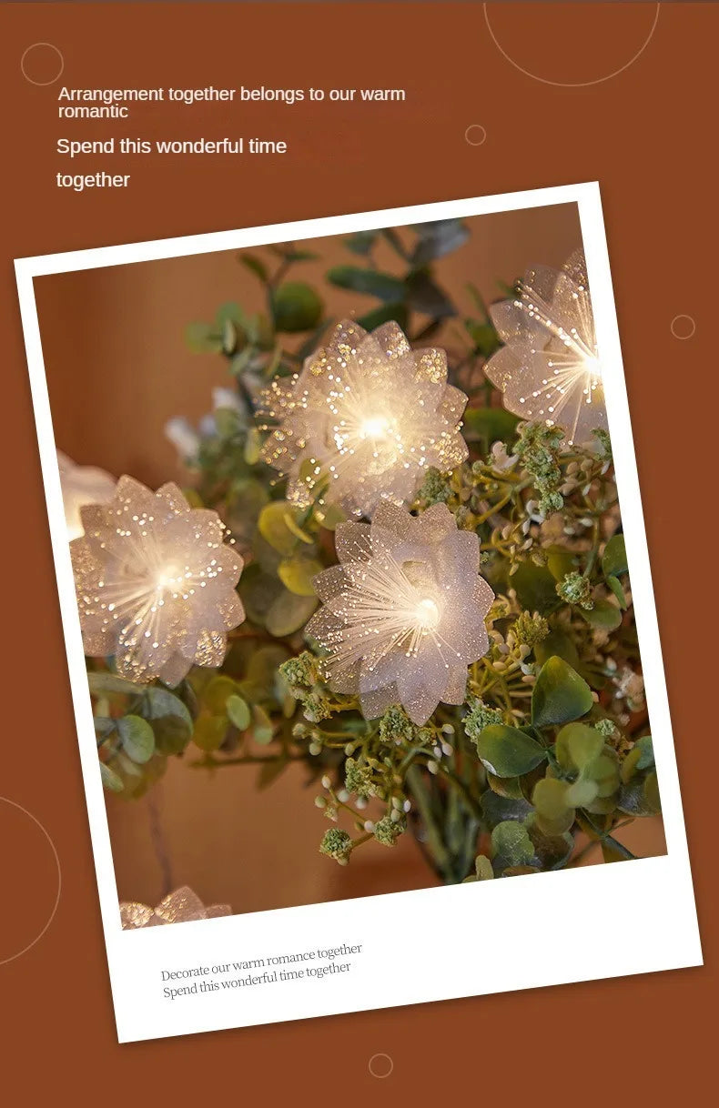 LED fiber optic flower string lights wedding party indoor and outdoor garden courtyard Christmas luminous decoration supplies