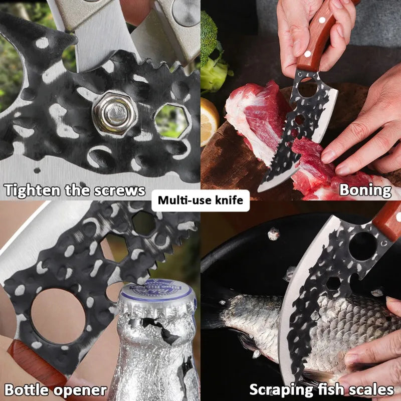 Multi-purpose Kitchen Knife Fish Scale Meat Cleaver Slicing Knife Stainless Steel Boning Knife Butcher Knife Kitchen Supplies
