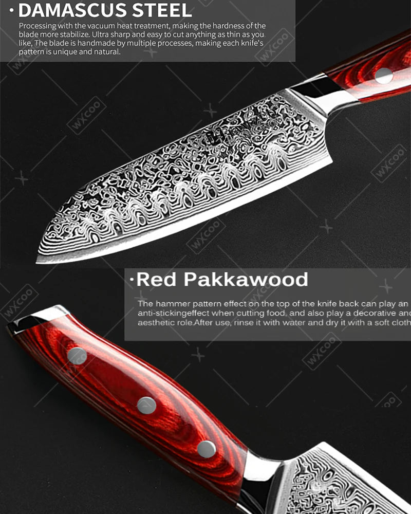 TAMZUO Damascus Steel Chef's Knife Professional Japanese Kitchen Knife Butcher Knife Wooden Handle Hnad Forged Meat Cleaver