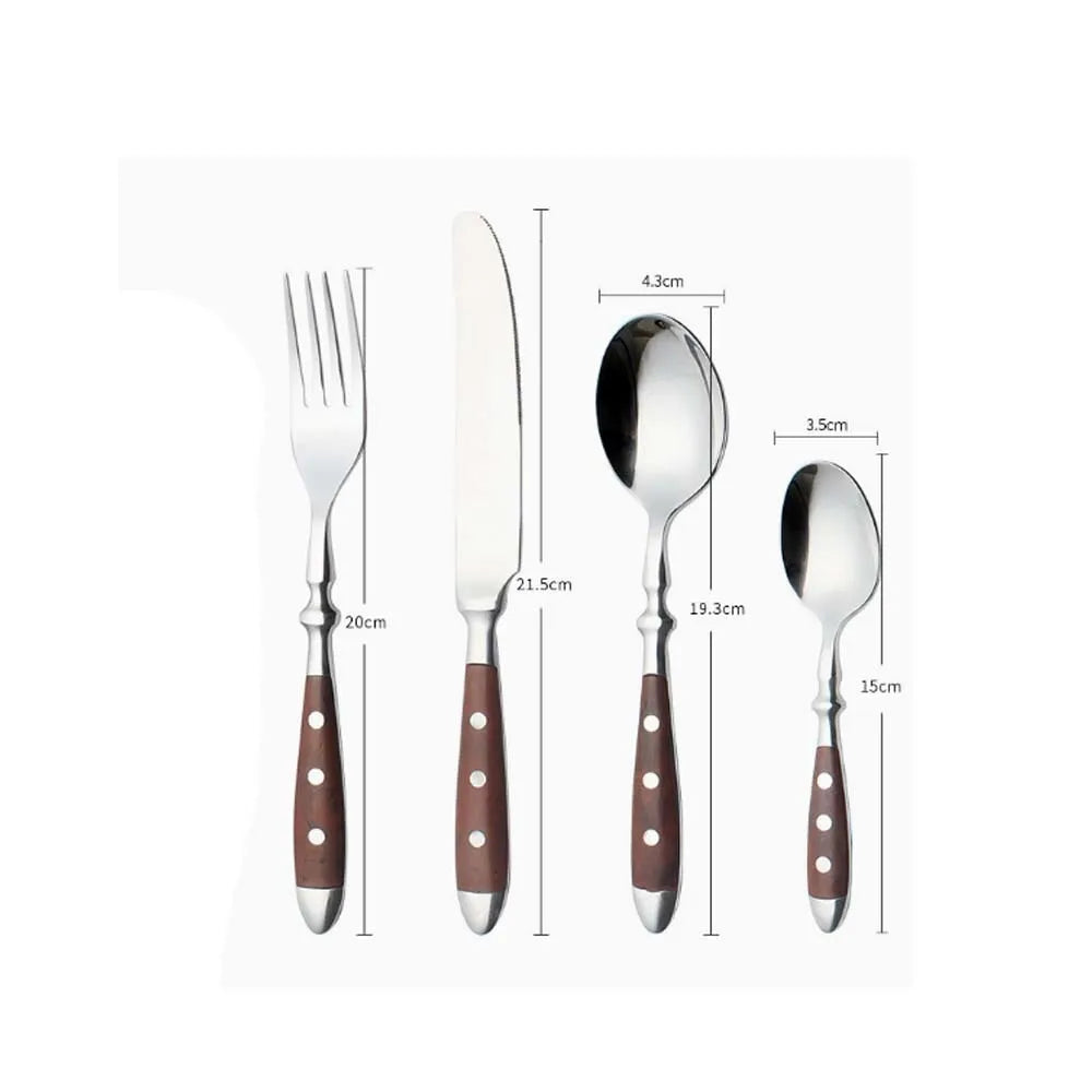 4pcs 4 In 1 Stainless Steel Western Cutlery Set Delicate Knife, Fork And Spoon Steak Western Food Utensils Dinnerware For Home
