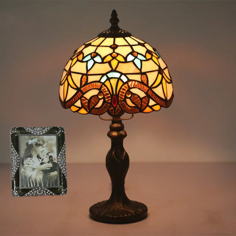 European Tiffany Table Lamp For Indoor Bedroom Bedside Retro Creative Restaurant Cafe Bar Study Table Lamp