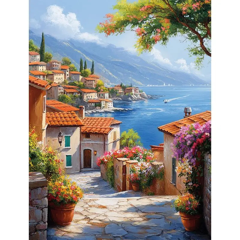 CHENISTORY Painting By Number Seaside  Landscape For Adults Picture By Numbers House Paint On Canvas DIY Frame Home Decoration