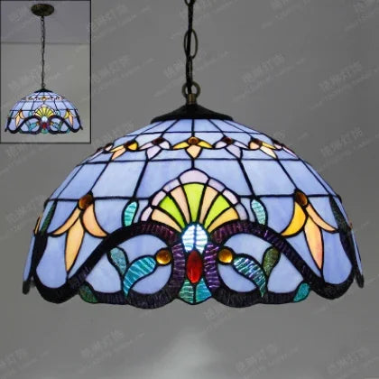 Tiffany Pendant Lights Kitchen Dining room Hallway Handmade Glass Hanging Lamp Indoor Nordic Home Decor Peacock Pendant Lamp