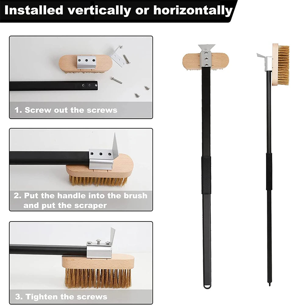Pizza Oven Accessories Cleaning Brush  Ash Rake Pizza Turning Spinner Fork oven gloves BBQ Tool Stove Brush Grill  Grill Scraper