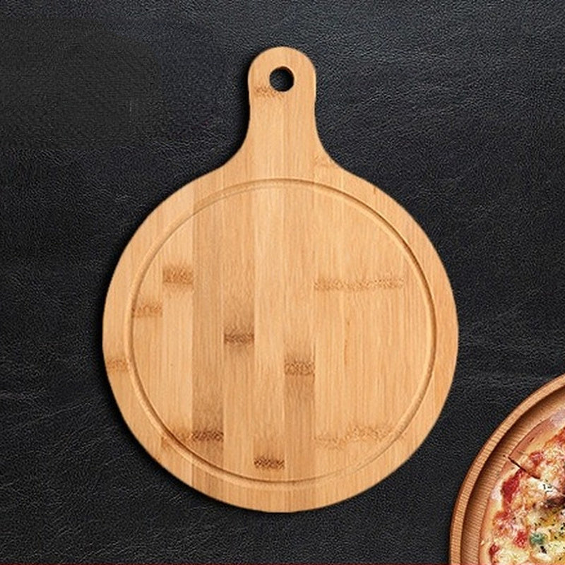 Kitchen Cutting Board, Solid Wood, with Handle, Can Hang, Food Board, for Pizza, Bread, Fruit, New Round Wooden