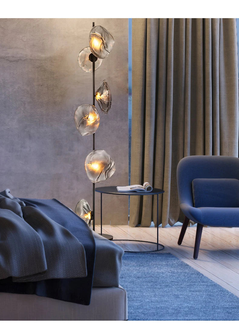 Italian Style Floor Lamp Light Luxury Living Room Bedroom Lava Glass Villa Nordic Minimalist Vertical Atmosphere Art Lamp 2025
