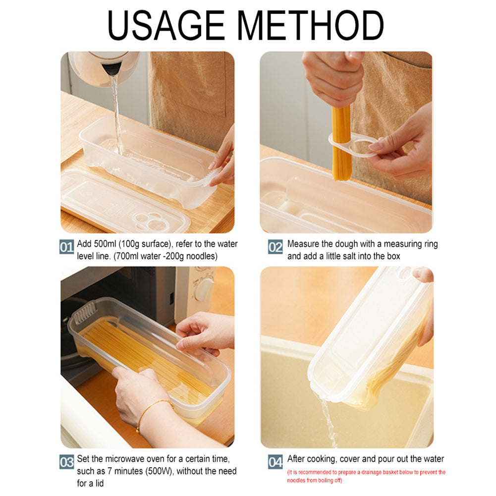 Microwave Pasta Cooker With Measuring Rings Quickly Cooking Spaghetti Cooking Box For Offices Home