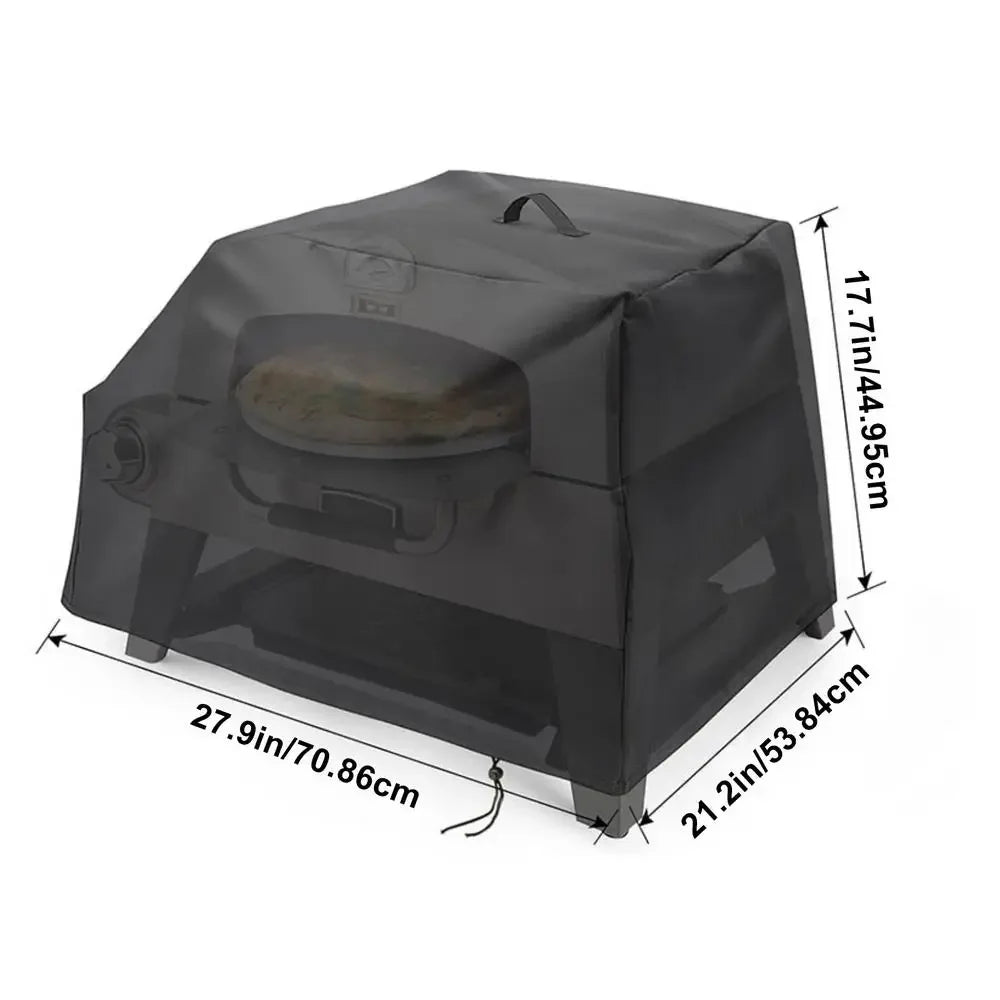 Pizza Oven Cover Waterproof Dustproof Outdoor Protective Pizza Oven Cover Black Windproof Camping Accessories For BBQ Camping RV