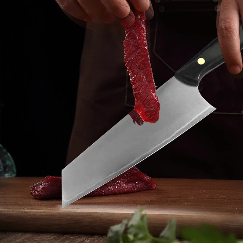 Professional Japanese Kiritsuke Knife Chef Meat Cleaver Slicing Sushi Triple Steel Kitchen Cooking Cutter