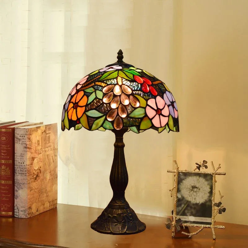 2025 Turkish Table Lamp Tiffany Stained Glass With Dragonflys Vintage Desk Lamp Bedroom Mediterranean Restaurant Home Deco Light