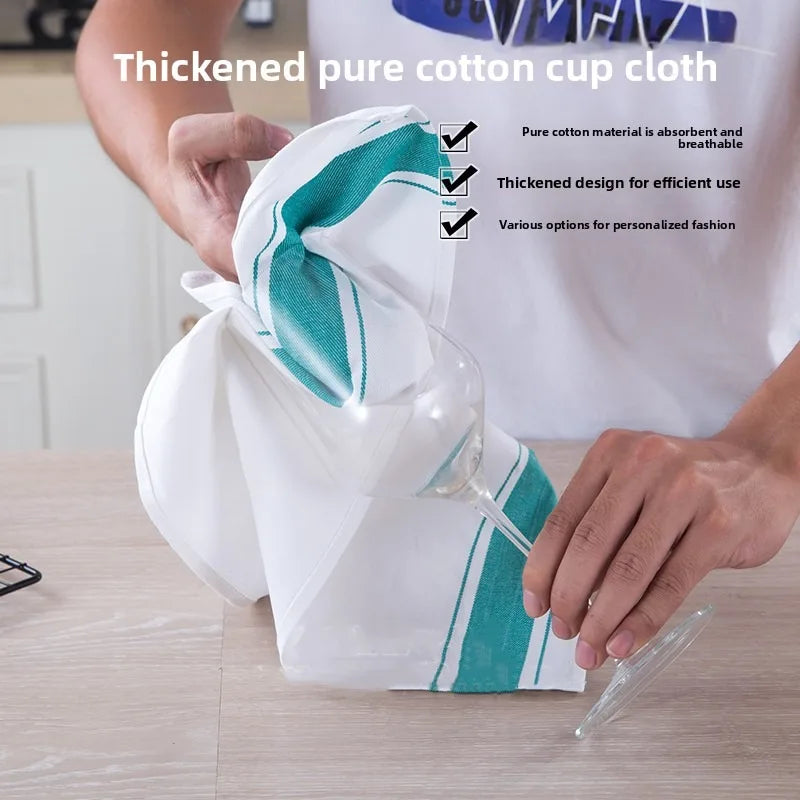 Premium Thick Cotton Napkins for Wine Glasses Absorbent and Lint Free Cloth for Tableware and Glassware Cleaning