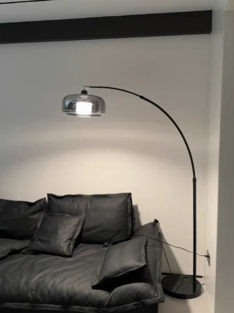 Italian Floor Lamp Living Room Sofa Side Standing Lamp Glass Fishing Lamp Light Luxury Bedroom Bedside Lamp Decorative Light LED