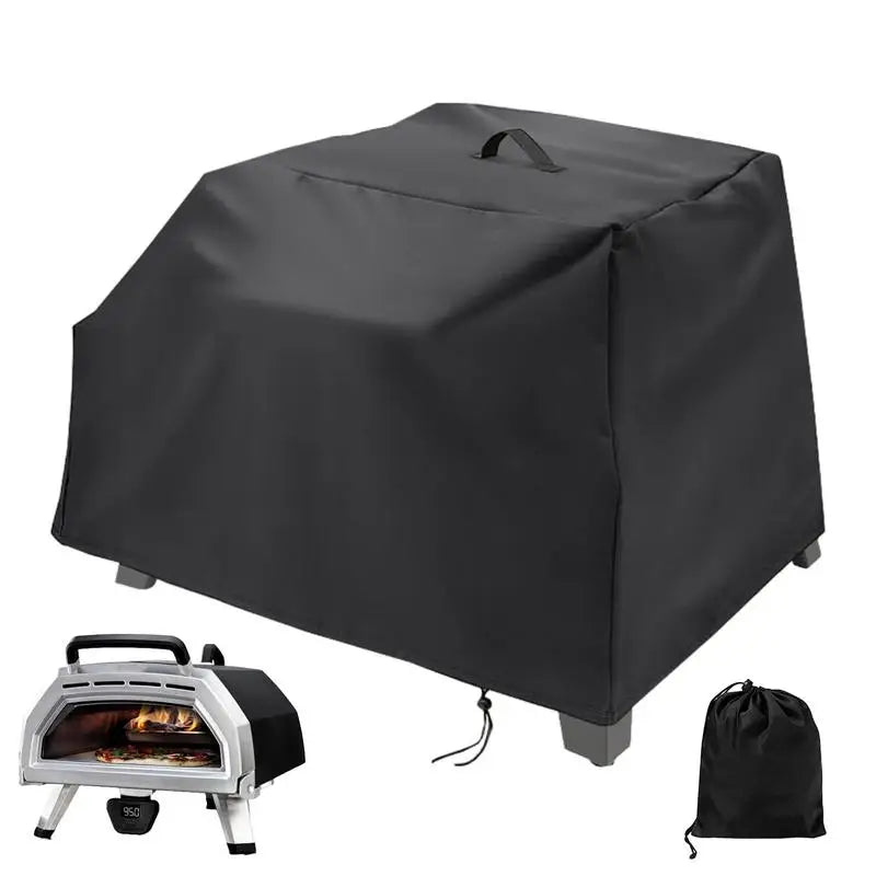 Pizza Oven Cover Waterproof Dustproof Outdoor Protective Pizza Oven Cover Black Windproof Camping Accessories For BBQ Camping RV