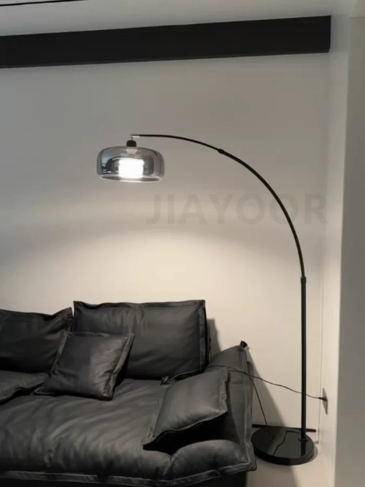 Italian Floor Lamp Living Room Sofa Side Standing Lamp Glass Fishing Lamp Light Luxury Bedroom Bedside Lamp Decorative Light LED