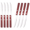 8Pcs Silver Wooden Handle Steak Knife Dinnerware Set Stainless Steel Flatware Sharp Knife Set Tableware Cutlery Knives Set