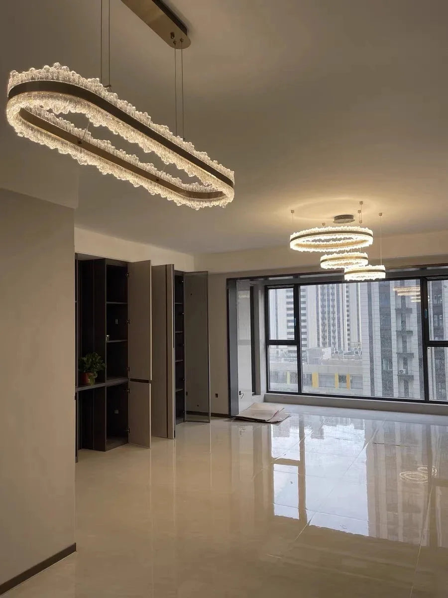 Italian iceberg modern light luxury style living room chandeliers high-end dining main light 2025 new round atmospheric lighting