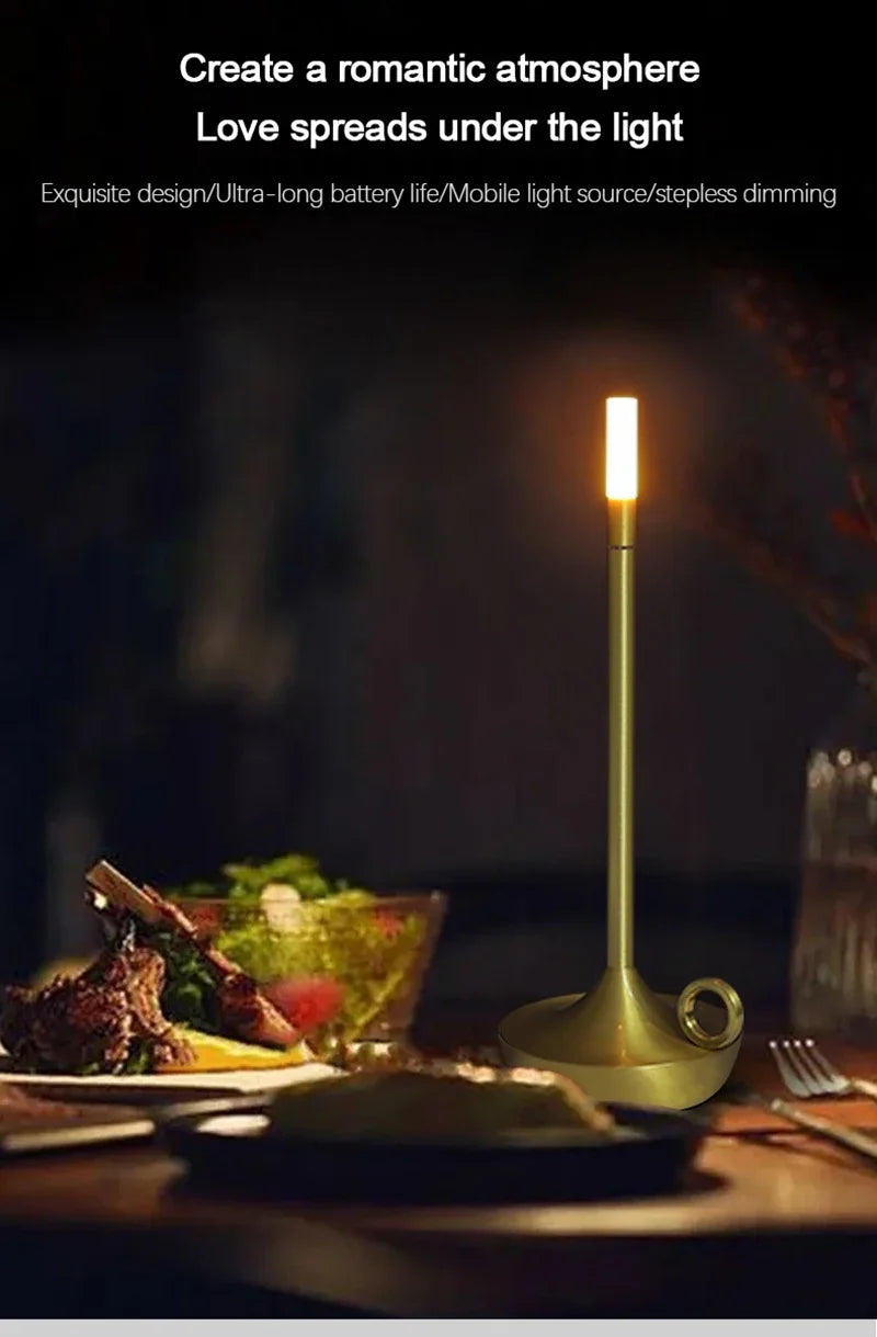 Candlelight Table Lamp LED Candle Charging Restaurant Bar Lamp Desktop Decoration Atmosphere Touch Night Light Led Desk Lamps