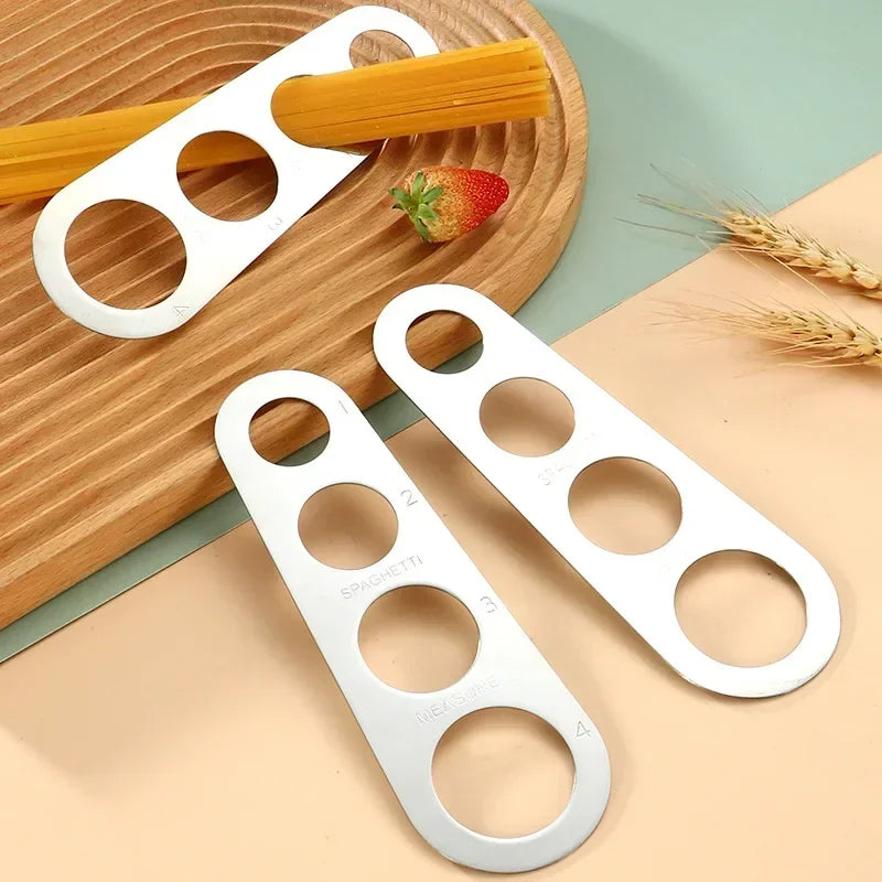 Kitchen Accessories Stainless Steel Pasta Noodle Measure 1Pcs 4 Holes Spaghetti Measurer Italian Pasta Accessories